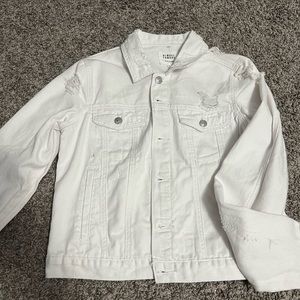 all white jean jacket